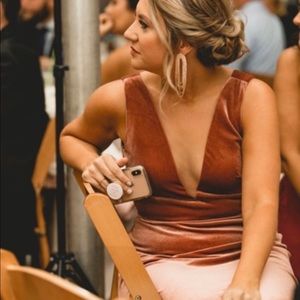 Jenny Yoo Logan Velvet Dress - English Rose